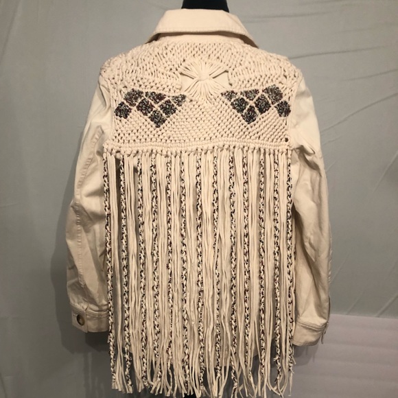Zara Jackets & Blazers - Zara button up fringe coat NWT